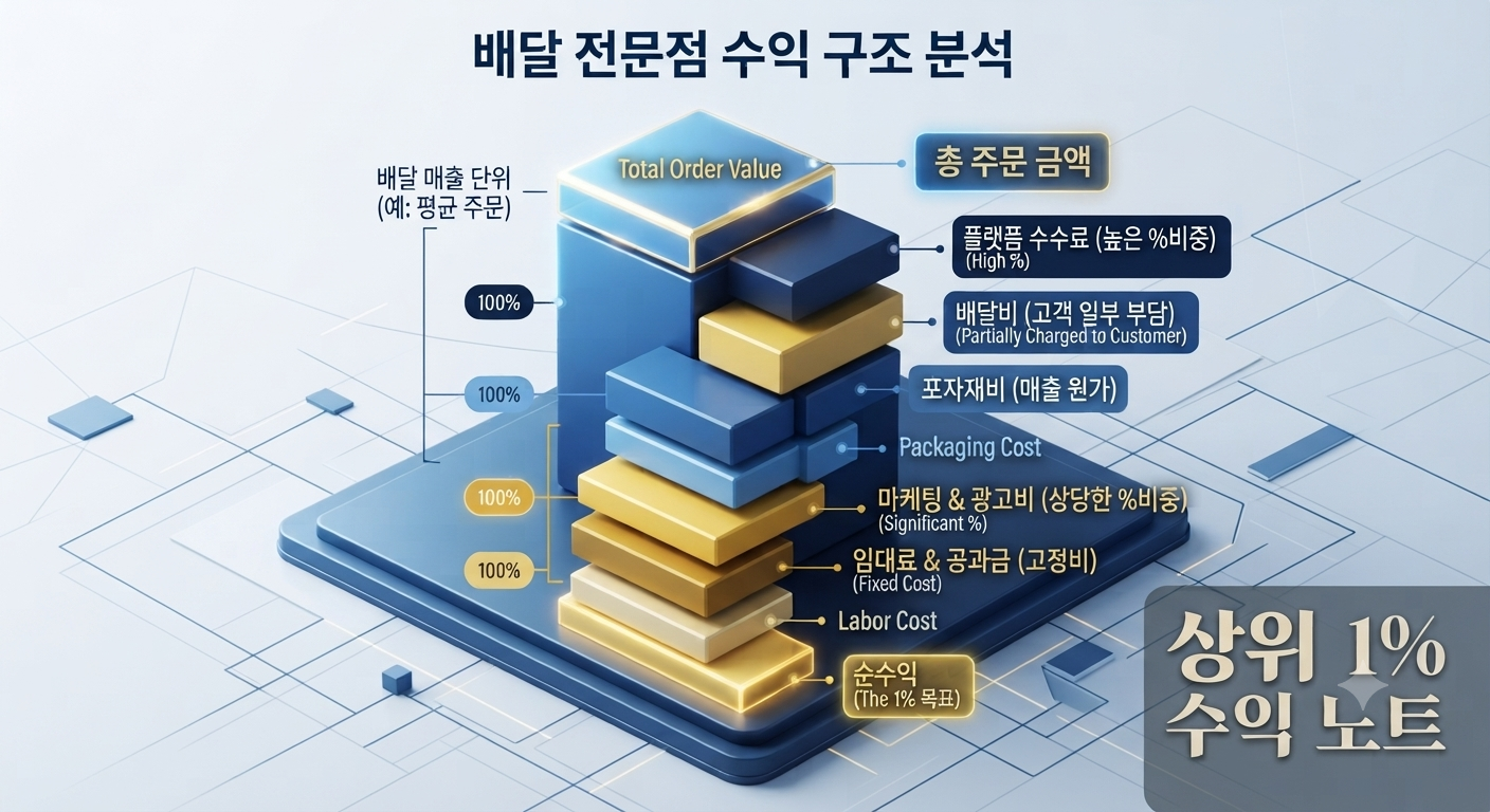 배달 전문점 창업 수익률, 리스크 관리로 월 순이익 500만 원 고지를 점령하는 실전 해법은?